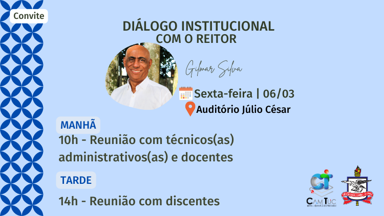 Convite – Diálogo Institucional com o Reitor