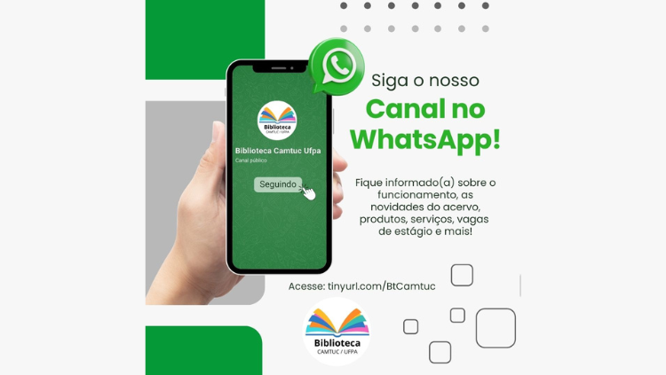 Siga o canal da Biblioteca do Camtuc no WhatsApp